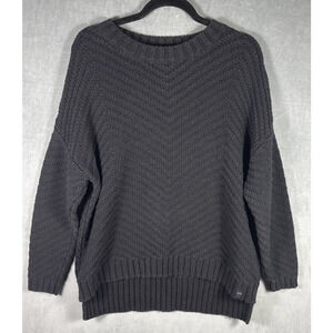 Roots‎ Canada Long Sleeve Women's Black Sweater Size Large Drop Sleeve